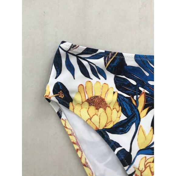 Cupshe Multicolor Floral High Waist Bikini Bottom Swimwear - Picture 2 of 7